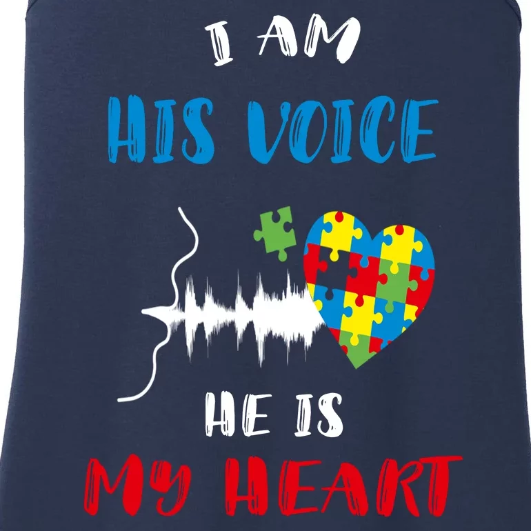 I Am His Voice He Is My Heart Autism Awareness Gift Ladies Essential Tank