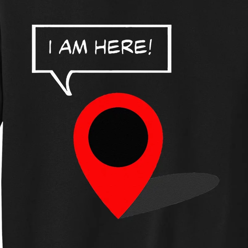 I Am Here GPS Map Location Coordination Humor Novelty Sweatshirt