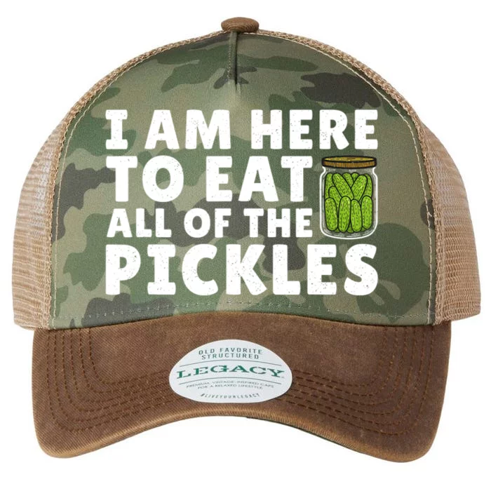 I Am Here To Eat All Of The Pickles Cucumber Lover Legacy Tie Dye Trucker Hat