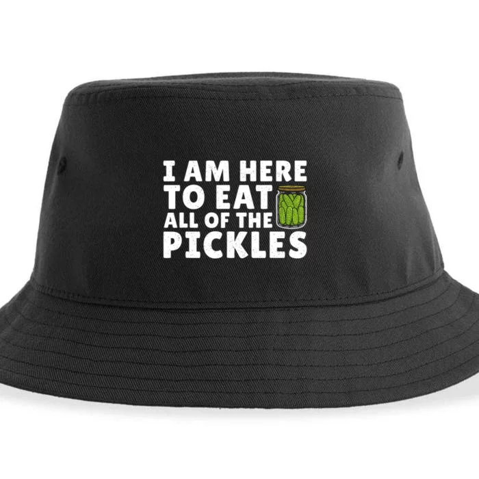 I Am Here To Eat All Of The Pickles Cucumber Lover Sustainable Bucket Hat