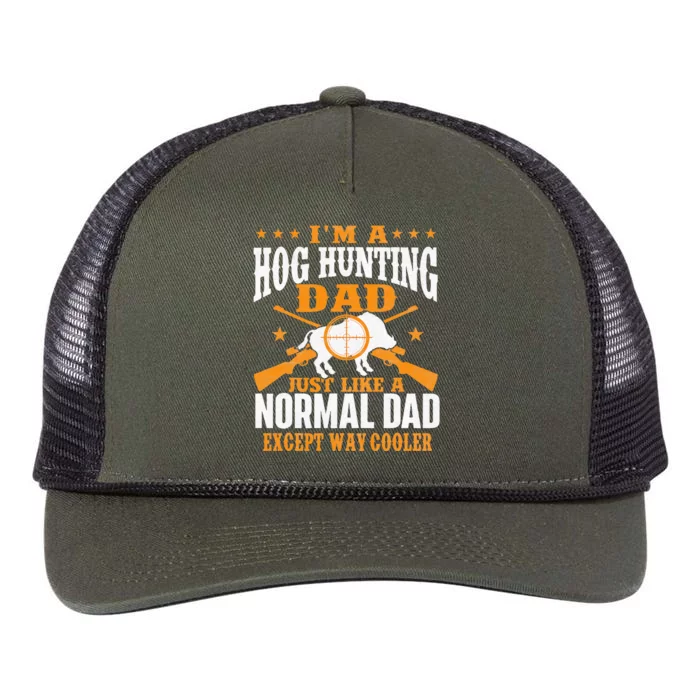 I'm A Hog Hunting Dad Boar Hunting Wild Hog Hunter Retro Rope Trucker Hat Cap