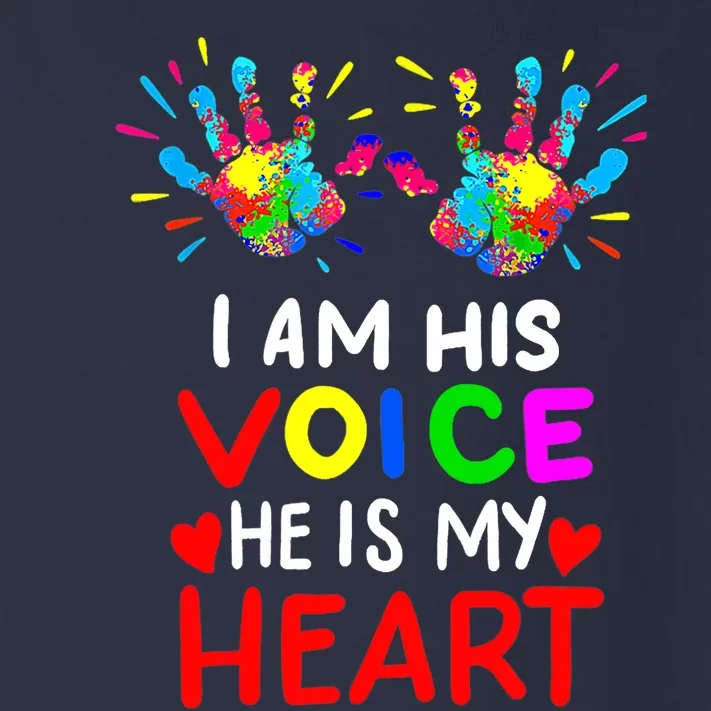 I Am His Voice He Is My Heart Mom Autistic Autism Awareness Toddler Long Sleeve Shirt