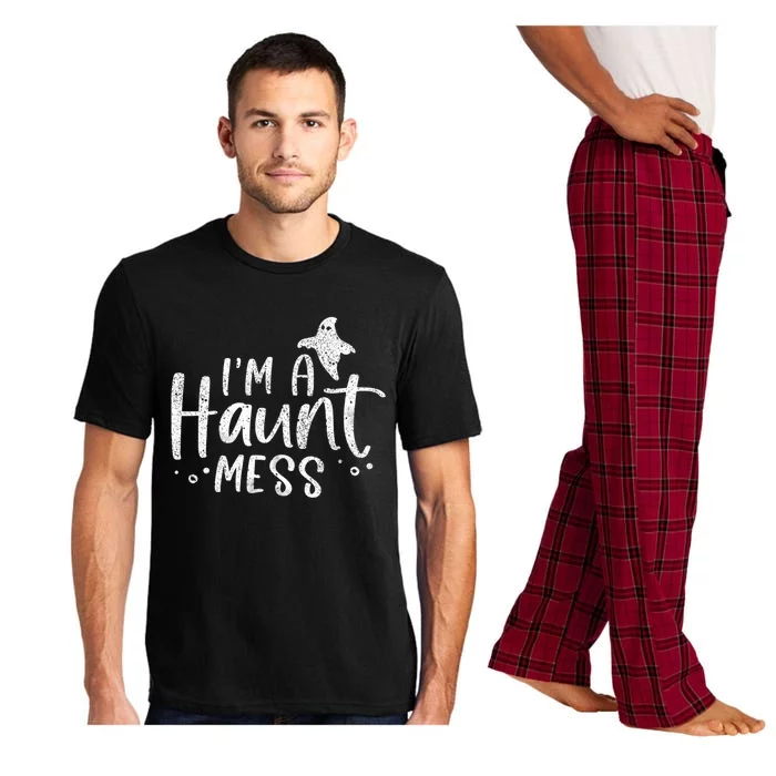 I'm A Haunt Mess Ghost Gift Funny Halloween Hot Mess Mom Gift Pajama Set