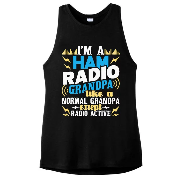 I'm A Ham Radio Grandpa Ham Radio Amateur Radio Operator Ladies Tri-Blend Wicking Tank