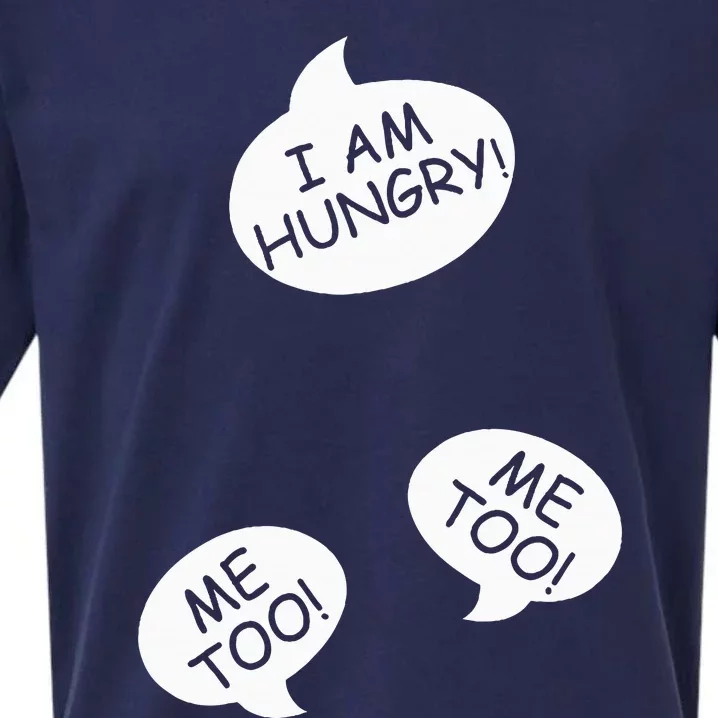 I Am Hungry Me To Baby Bump Design Twins Twin Pregnancy Sueded Cloud Jersey T-Shirt