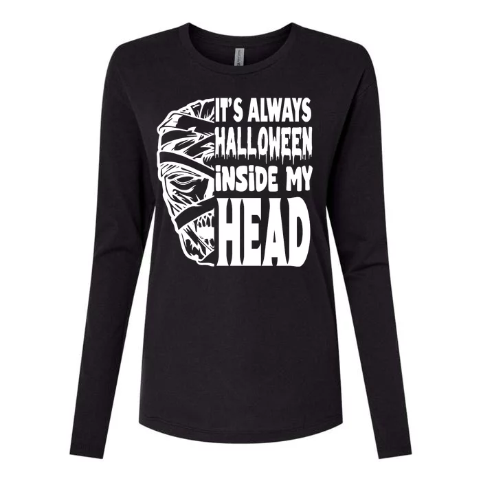 Its Always Halloween Inside My Head Zombie Womens Cotton Relaxed Long Sleeve T-Shirt