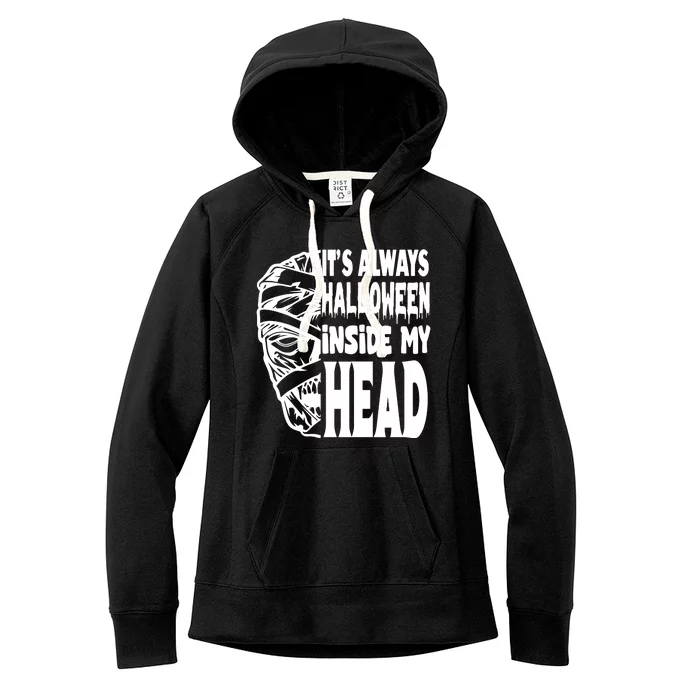 Its Always Halloween Inside My Head Zombie Women's Fleece Hoodie