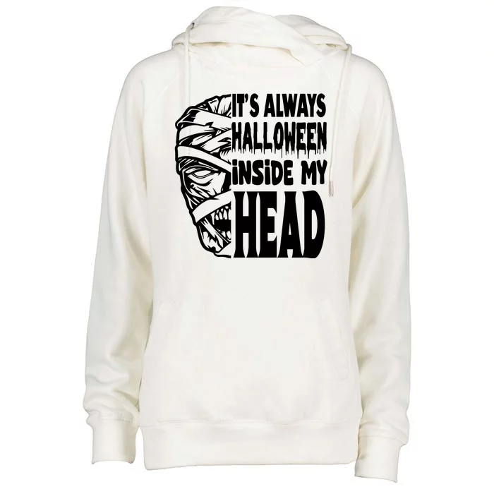 Its Always Halloween Inside My Head Zombie Womens Funnel Neck Pullover Hood