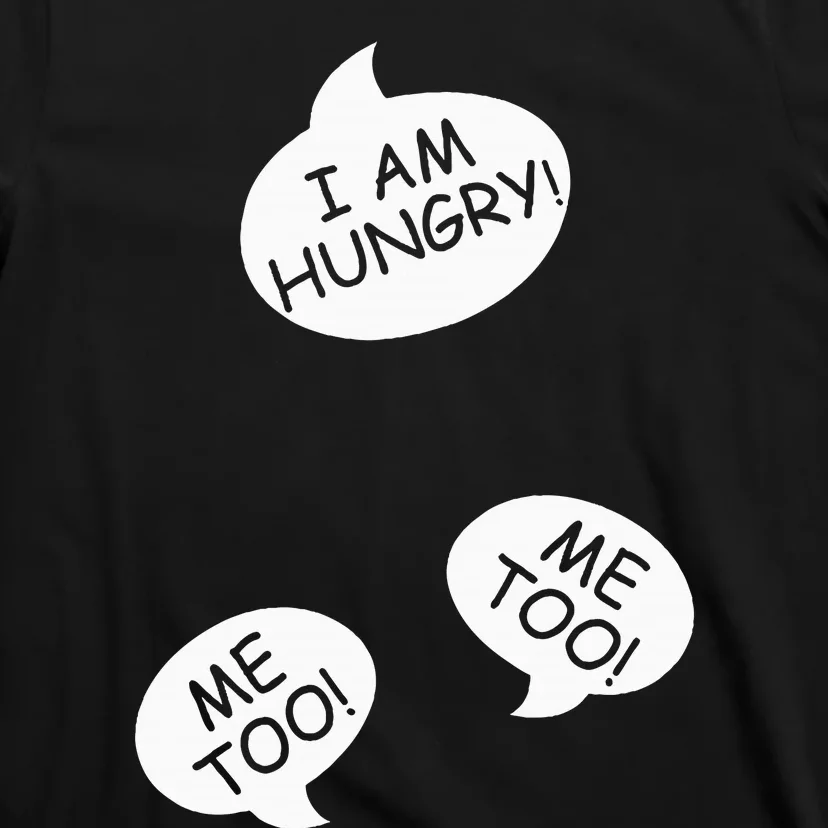 I Am Hungry Me To Baby Bump Design Twins Twin Pregnancy T-Shirt