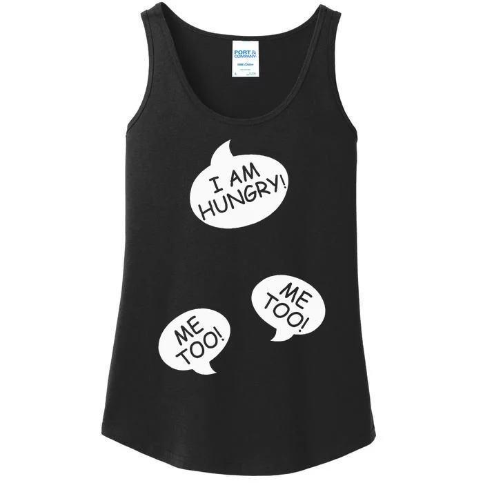 I Am Hungry Me To Baby Bump Design Twins Twin Pregnancy Ladies Essential Tank