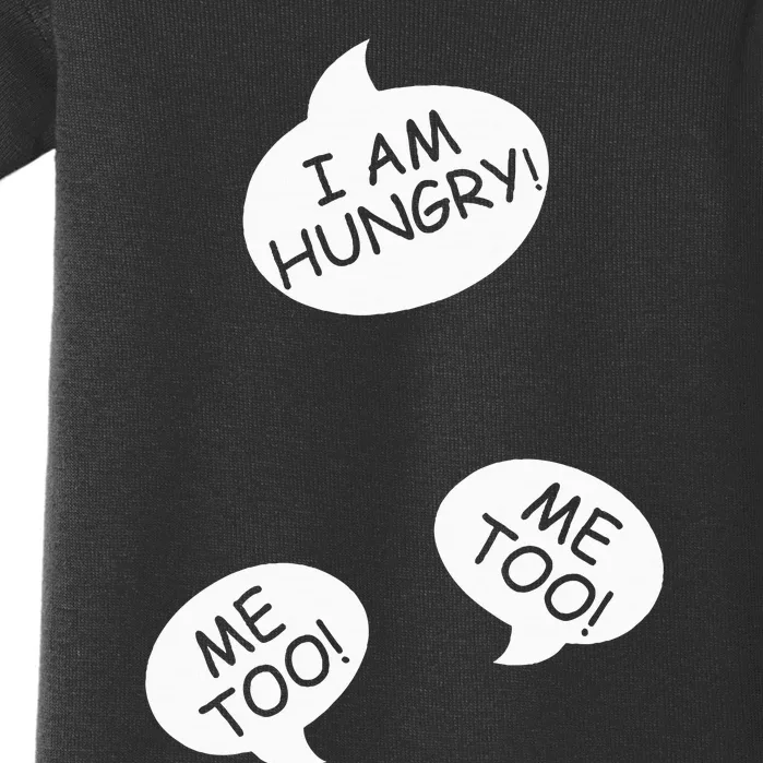 I Am Hungry Me To Baby Bump Design Twins Twin Pregnancy Baby Bodysuit