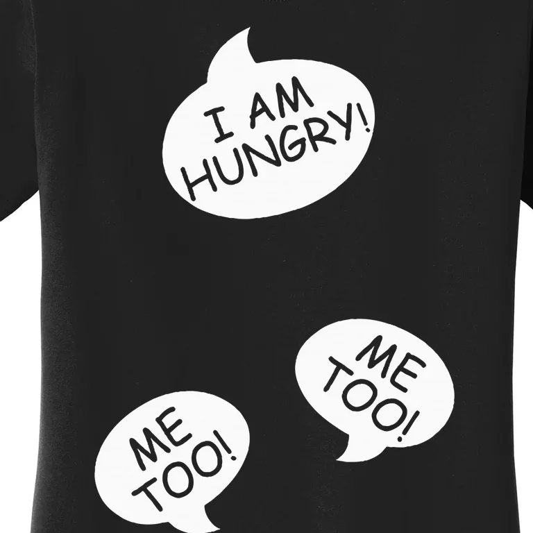 I Am Hungry Me To Baby Bump Design Twins Twin Pregnancy Women's T-Shirt