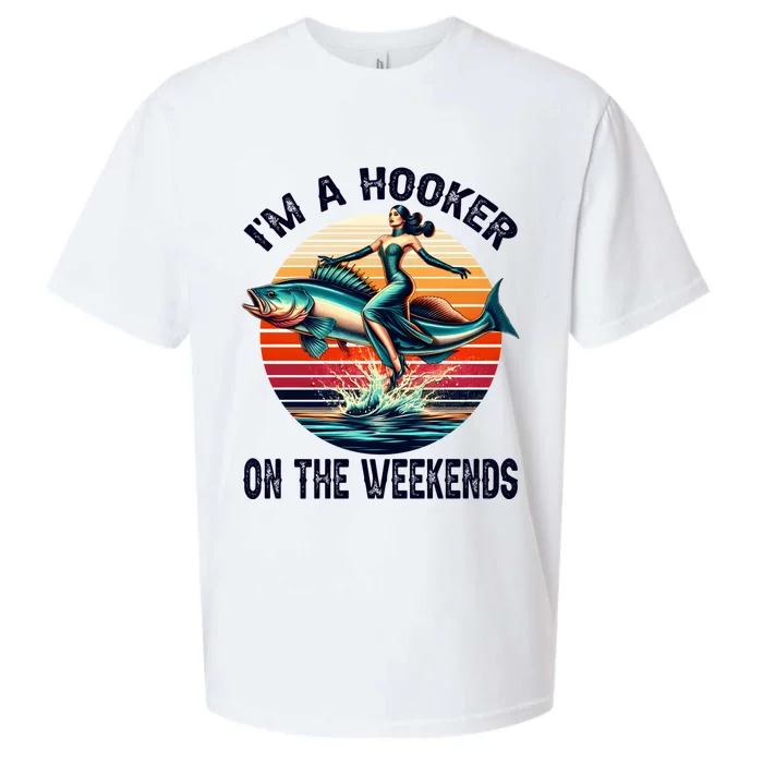 IM A Hooker On The Weekends Funny Fishing Dirty Adult Jokes Sueded Cloud Jersey T-Shirt