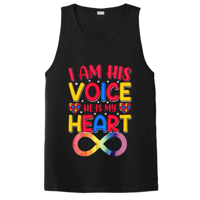 I Am His Voice He Is My Heart Performance Tank