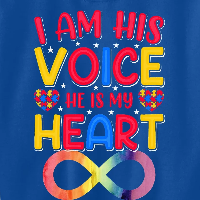 I Am His Voice He Is My Heart Kids Sweatshirt