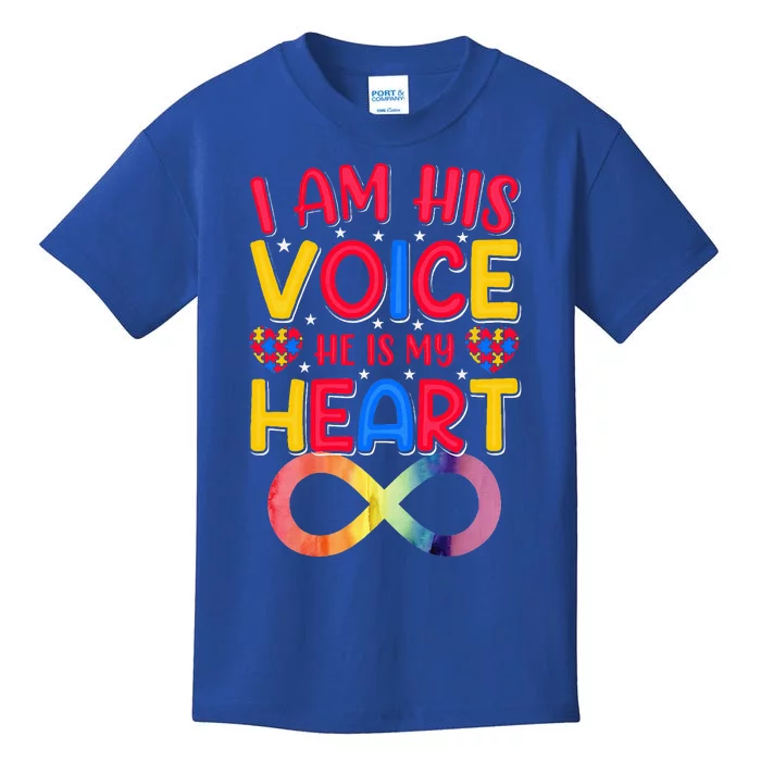 I Am His Voice He Is My Heart Kids T-Shirt