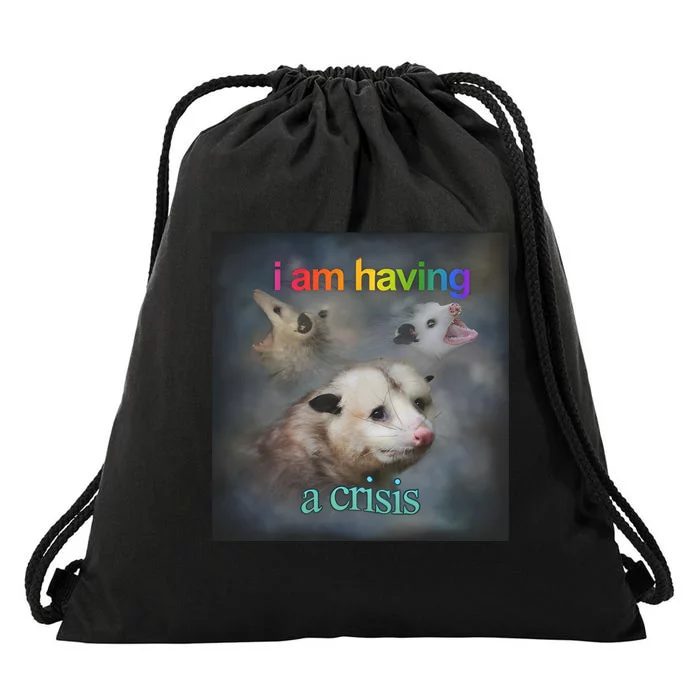 I Am Having A Crisis Dank Meme Drawstring Bag