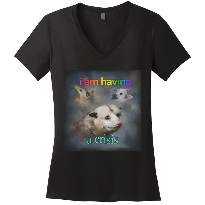 I Am Having A Crisis Dank Meme Women's V-Neck T-Shirt