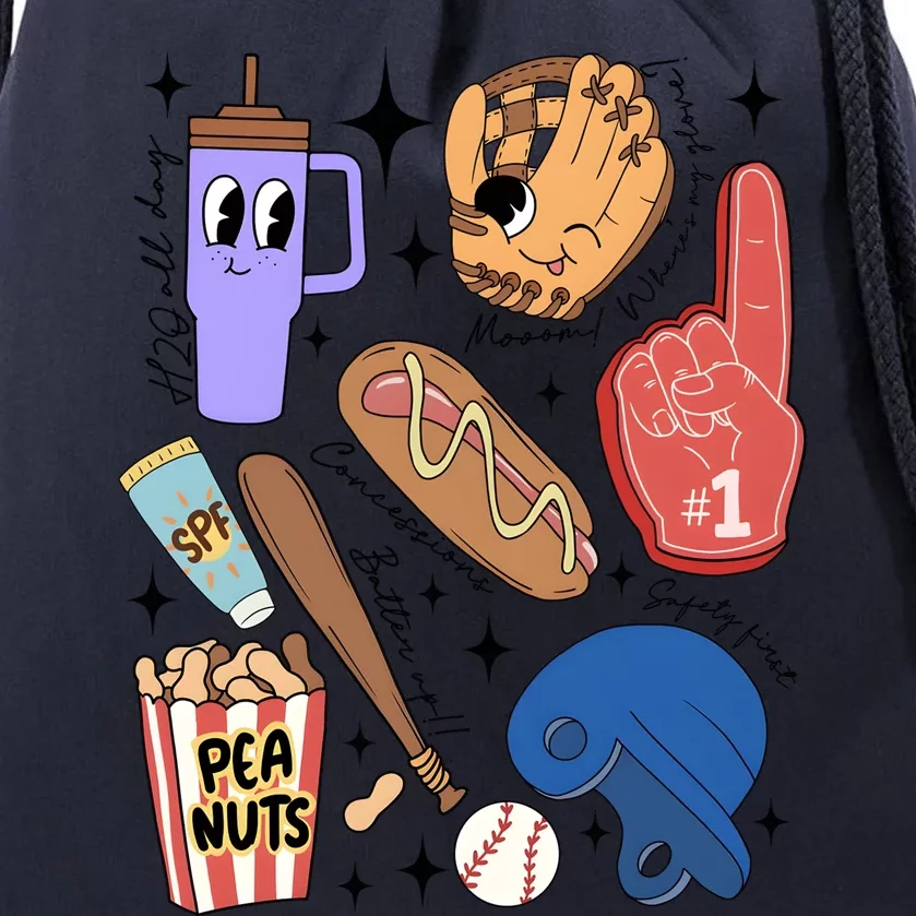 IM A Hot Mess Always Stressed And Proudly A Baseball Mama Drawstring Bag