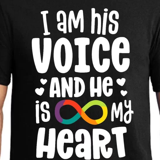 I Am His Voice And He Is My Heart Autism Infinity Pajama Set