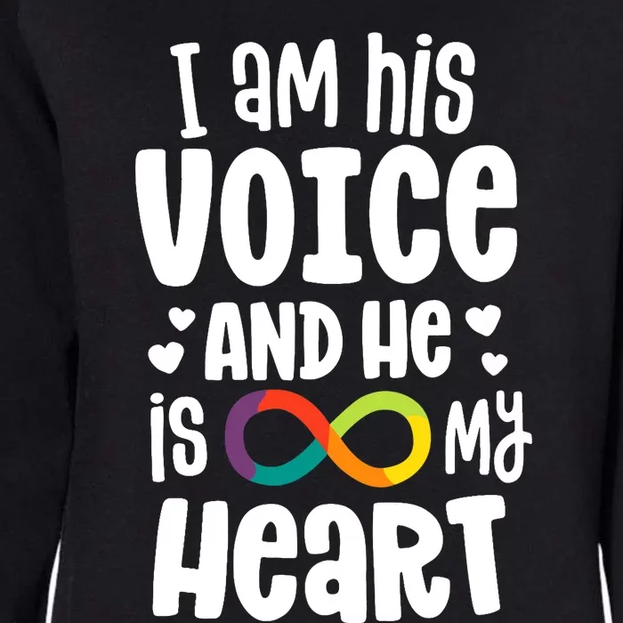 I Am His Voice And He Is My Heart Autism Infinity Womens California Wash Sweatshirt