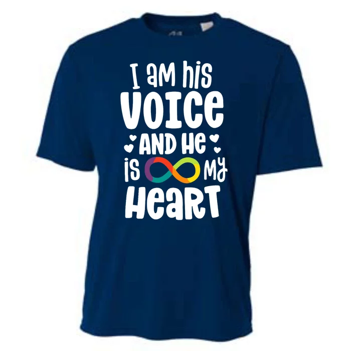 I Am His Voice And He Is My Heart Autism Infinity Cooling Performance Crew T-Shirt