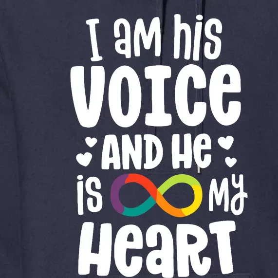 I Am His Voice And He Is My Heart Autism Infinity Premium Hoodie