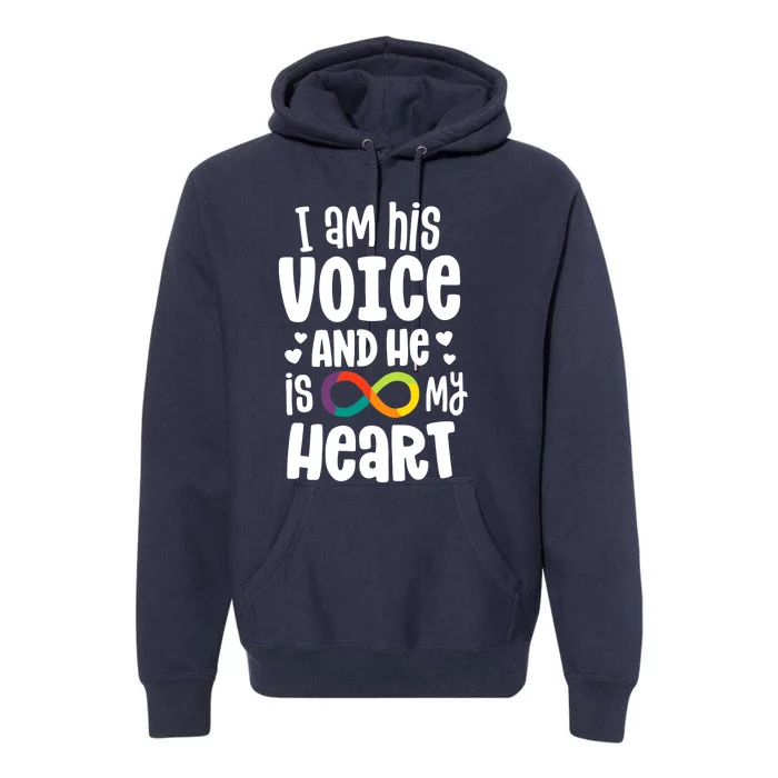 I Am His Voice And He Is My Heart Autism Infinity Premium Hoodie