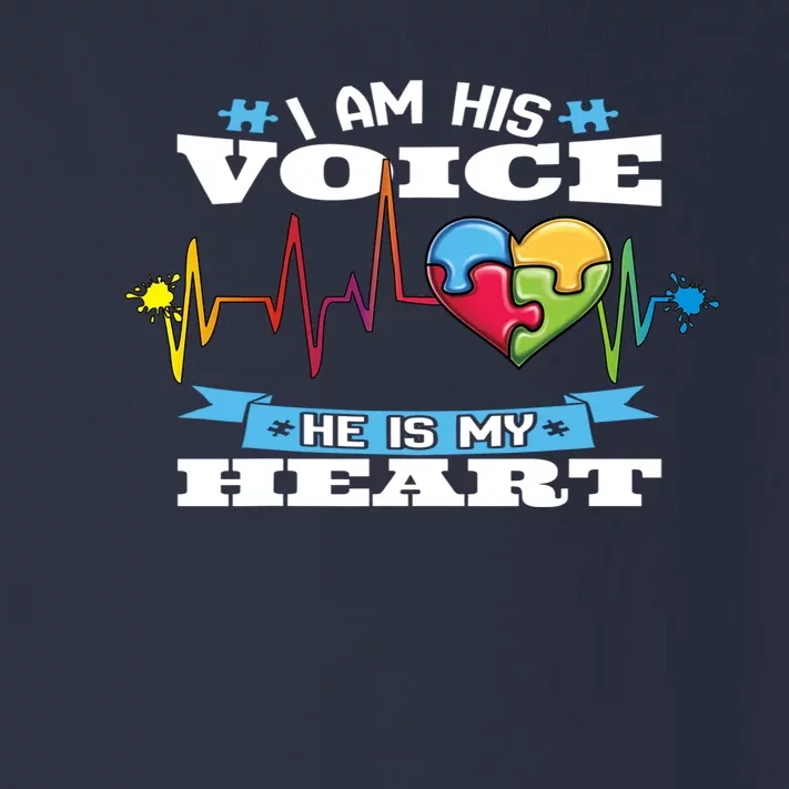 I Am His Voice He Is My Heart Gift For Autism Awareness Toddler Long Sleeve Shirt