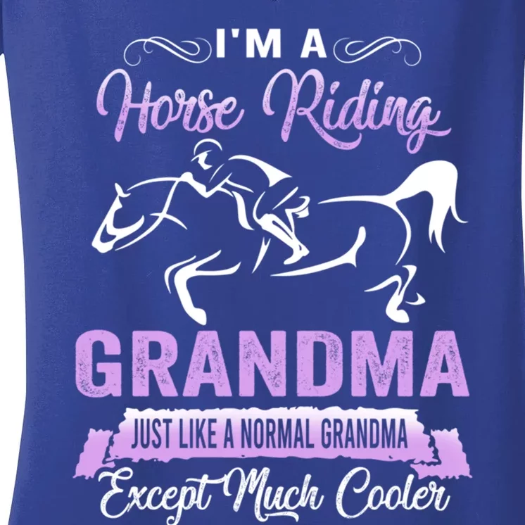 I'm A Horse Riding Grandma Derby Horse Racing Derby Day Funny Gift Women's V-Neck T-Shirt