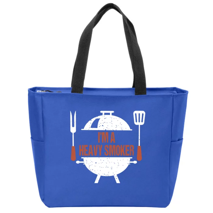 I'm A Heavy Smoker Bbq Grill Barbecue Gift Zip Tote Bag