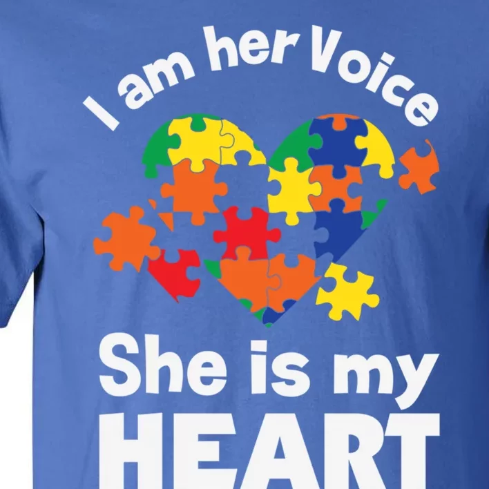 I Am His Voice He Is My Heart Autism Awareness Mom Dad Cute Gift Tall T-Shirt