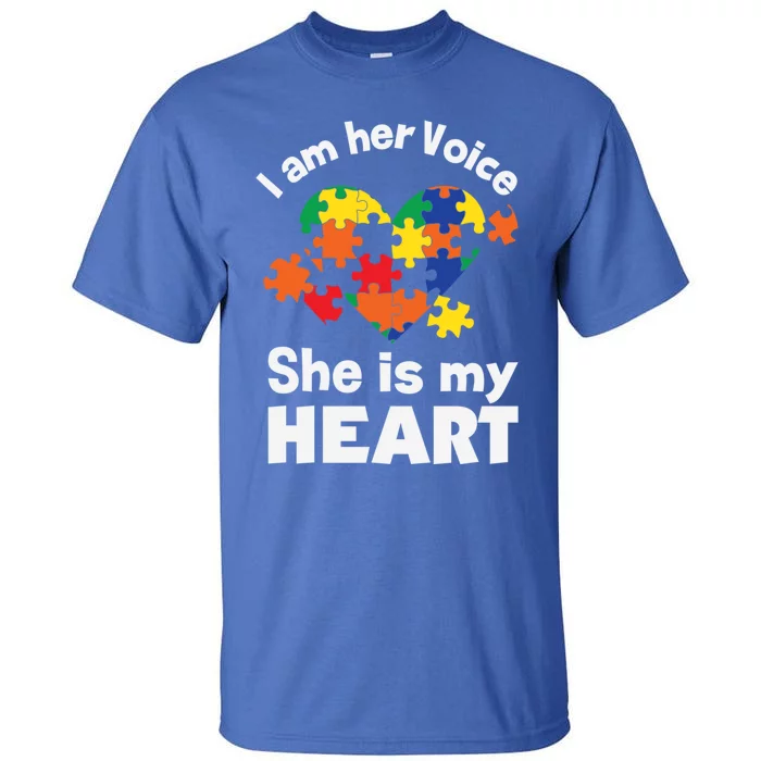 I Am His Voice He Is My Heart Autism Awareness Mom Dad Cute Gift Tall T-Shirt