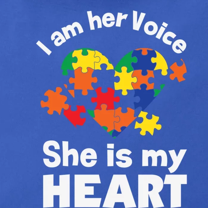 I Am His Voice He Is My Heart Autism Awareness Mom Dad Cute Gift Zip Tote Bag