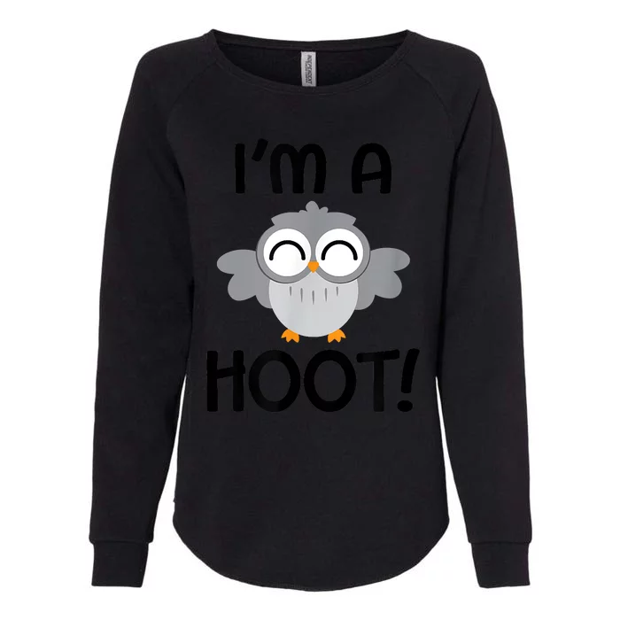 I'm A Hoot! Happy Little Owl Pun Womens California Wash Sweatshirt