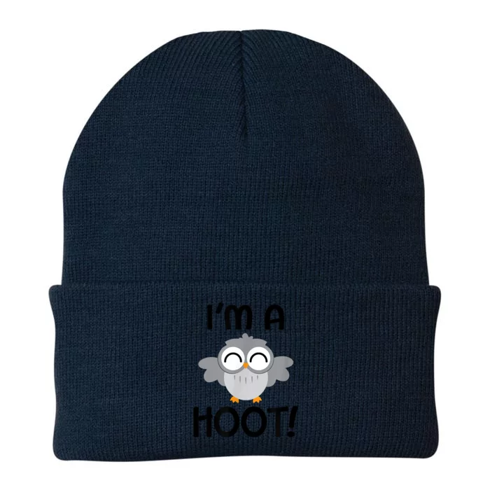 I'm A Hoot! Happy Little Owl Pun Knit Cap Winter Beanie