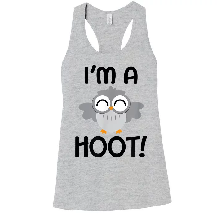 I'm A Hoot! Happy Little Owl Pun Women's Racerback Tank