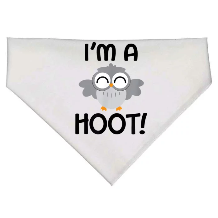 I'm A Hoot! Happy Little Owl Pun USA-Made Doggie Bandana