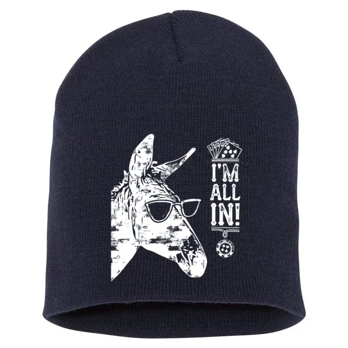 I'm All In Funny Poker Donkey Short Acrylic Beanie