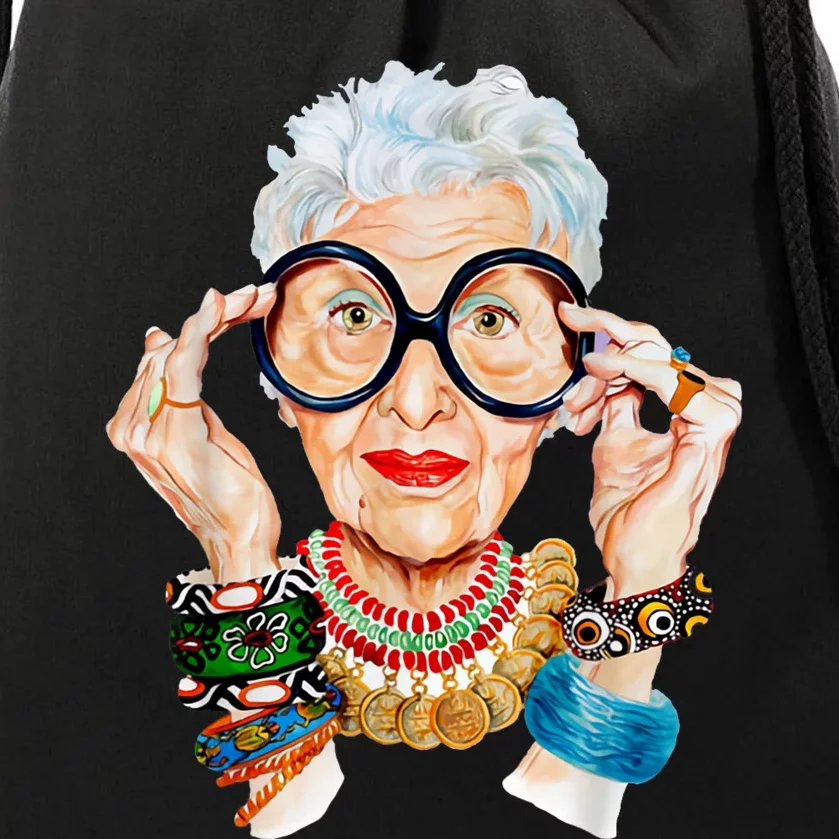 Iris Apfel Drawstring Bag