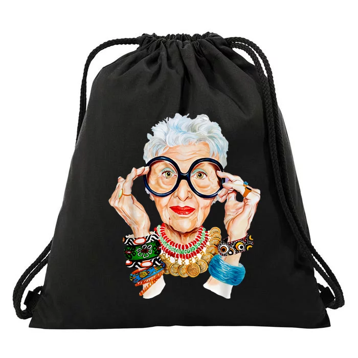 Iris Apfel Drawstring Bag