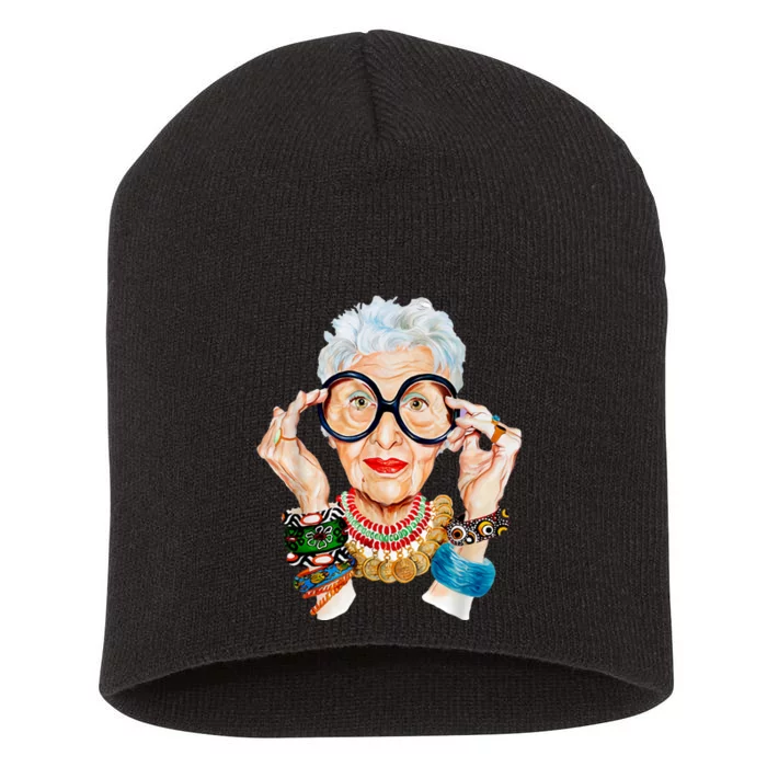 Iris Apfel Short Acrylic Beanie