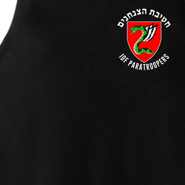 Israel Army Idf 35th Paratroopers Brigade Back & Front Front & Back Ladies Tri-Blend Wicking Tank