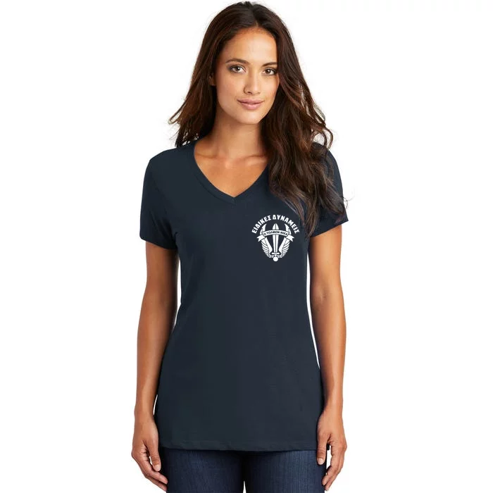 Hellenic Army Greece 1st Paratroopers Brigade Front & Back Front & Back Women's V-Neck T-Shirt