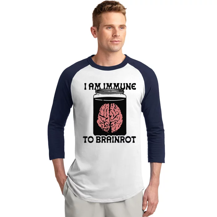 I Am Immune To Brainrot Baseball Sleeve Shirt