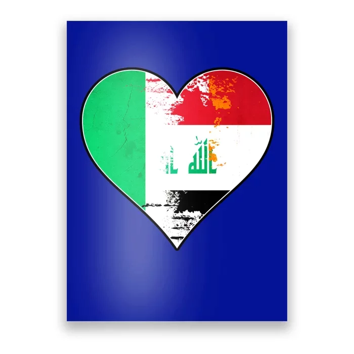 Irish And Iraqi Heart Mix Heritage Gift Poster