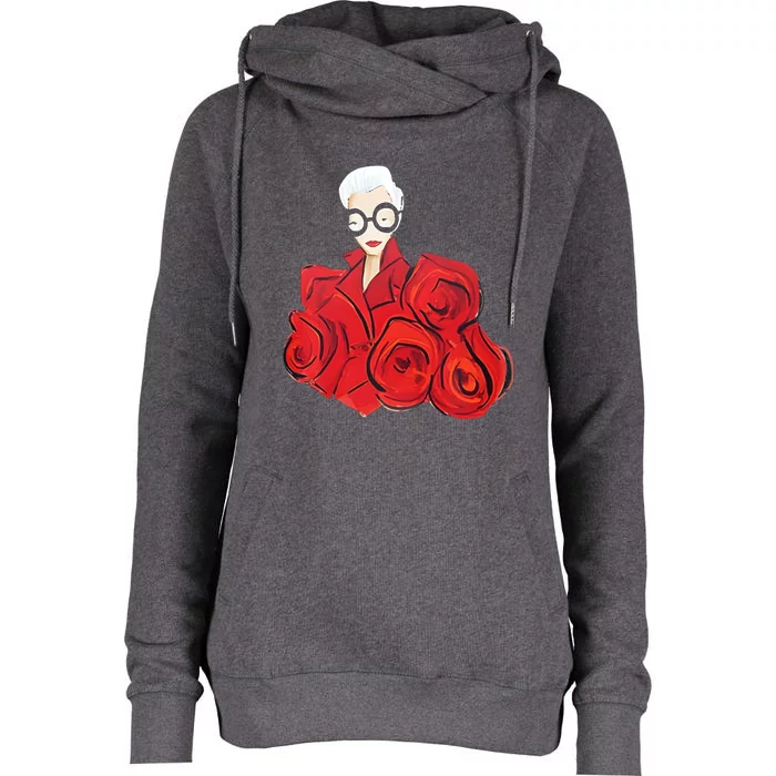 Iris Apfel Womens Funnel Neck Pullover Hood