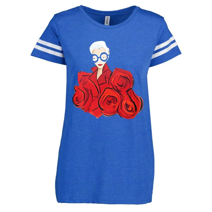 Iris Apfel Enza Ladies Jersey Football T-Shirt