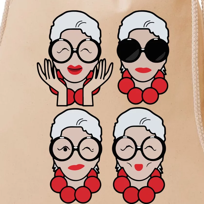 Iris Apfel Iris Apfel Drawstring Bag