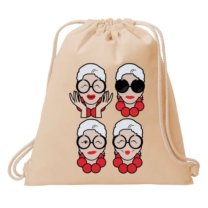 Iris Apfel Iris Apfel Drawstring Bag